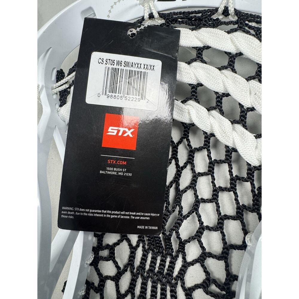 STX Stallion 50 Lacrosse Stick Complete White Black Mesh Attack Midfield - Picture 5 of 8